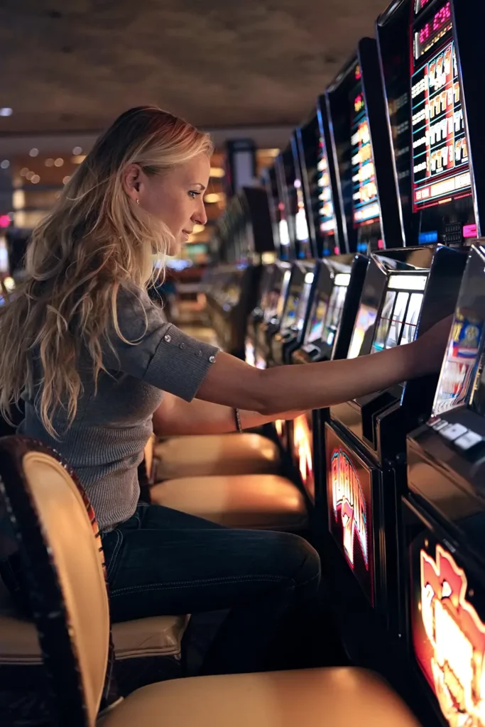 Boston woman playing slots - gambling addiction